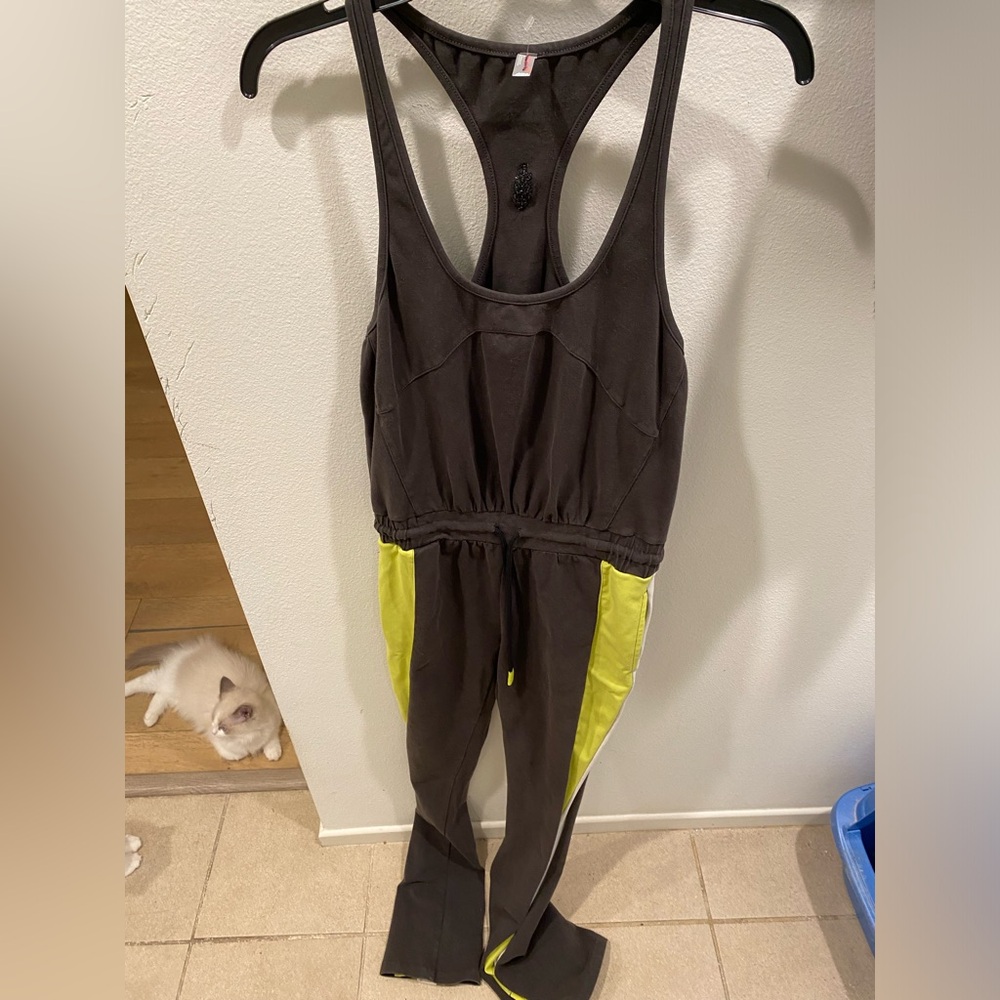 Brand new free people movement sleeveless charcoal jumpsuit size xs